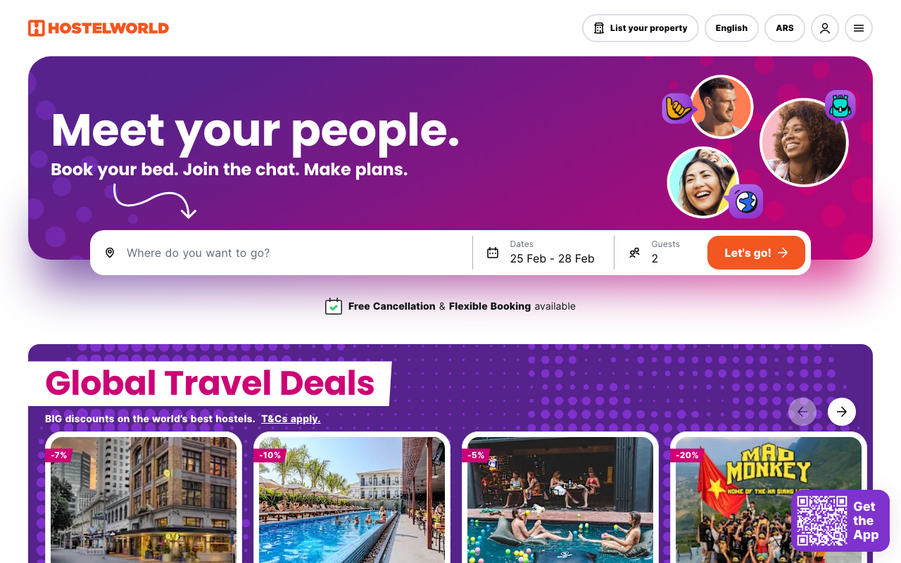 Hostelworld screenshot