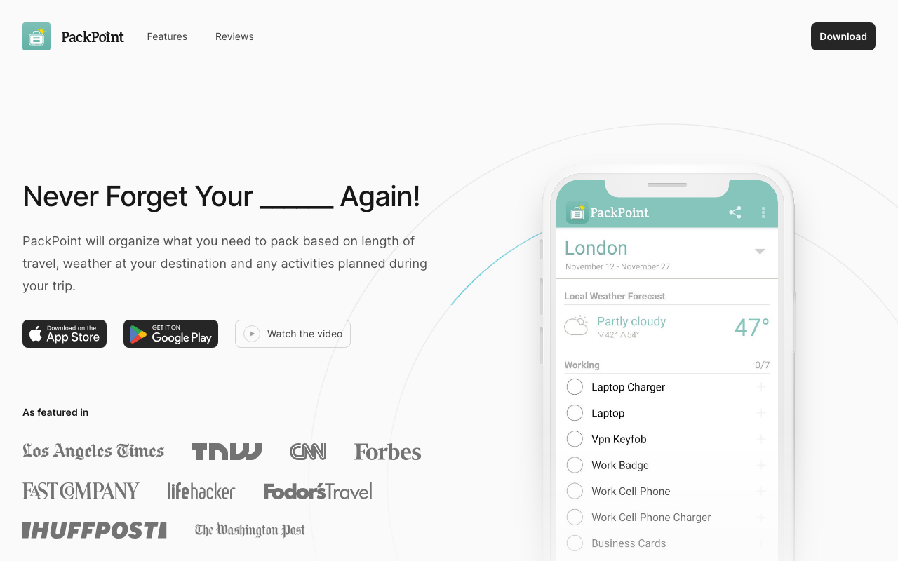PackPoint screenshot
