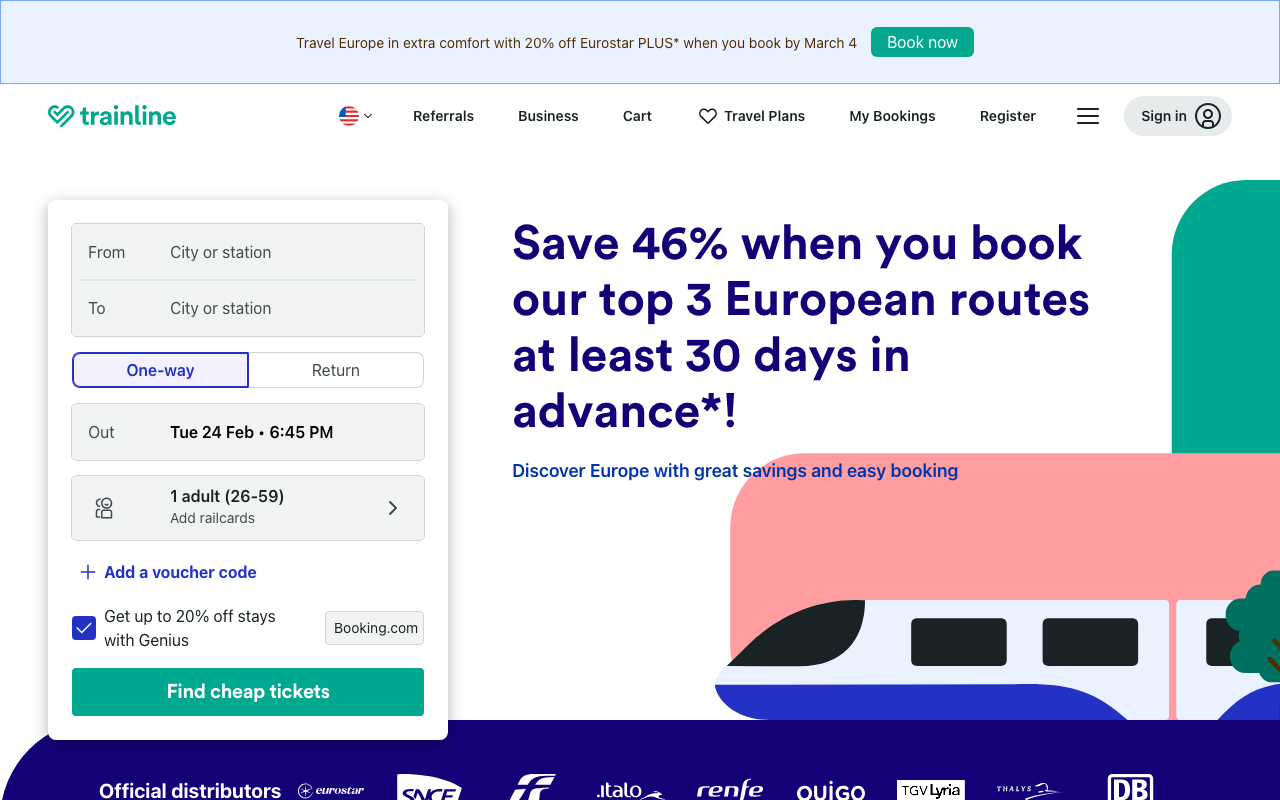 Trainline screenshot