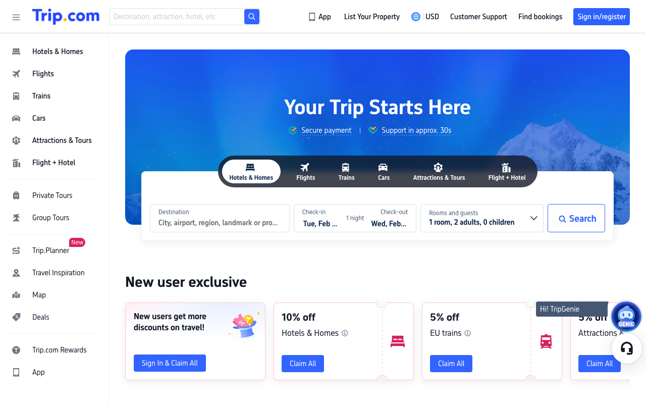 Trip.com screenshot